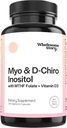 M-y-o i-os-itol & D-Chiro Inositol kapsler med MTHF, folat, vitamin D- støtte for ovarial funksjon, hormonbalanse, og Homocystein nivåene | Fertilitetstilskudd for kvinner | 40:1 forholdet