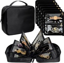 Reise smykker Organizer Case,Jewelry Vesker for reisende, Smykker Binder med 24 stk Clear Zipper Velvet Pouches for Storing øredobber, Ringer, halskjede, armbånd, Klokke (svart)