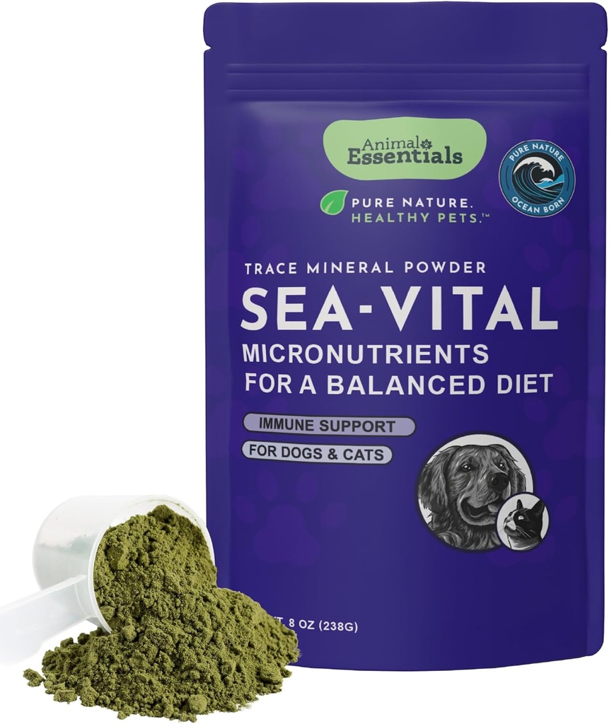 Dyr Essentials Ocean Kelp for hunder og katter - Thyroid støtte, Thyroid Supplement, Sea Kelp pulver, spor Mineraler, Veterinær Anbefalt - 8 Oz