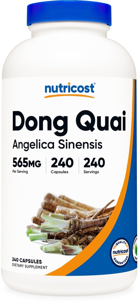 Nutricost Dong Quai 565mg, 240 kapsler (Angelica Sinensis) - Vegetariske Caps, Ikke-GMO, Glutenfri