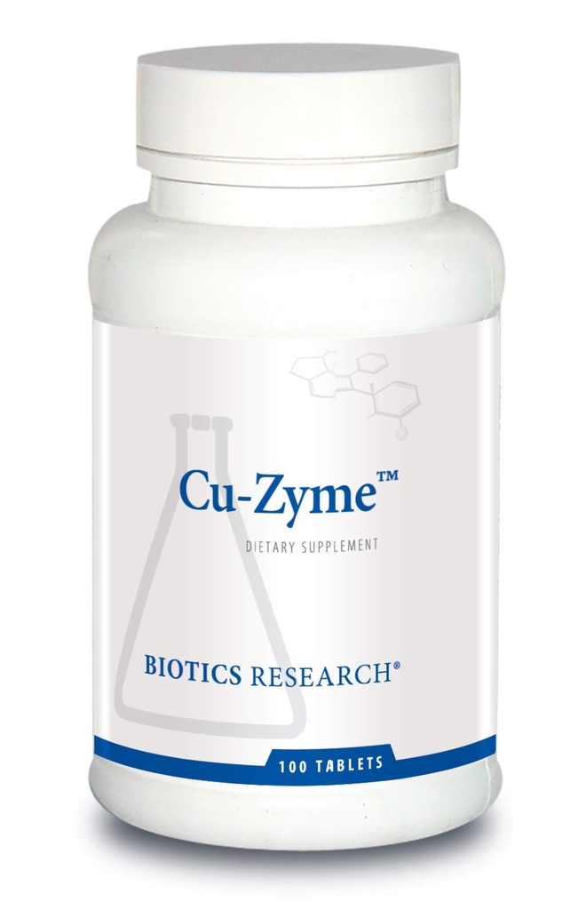 Biotikk forskning Cu-Zyme Essential Mineral Supplement, Energimetabolisme, jernabsorpsjon, sunne bein, immunfunksjon 100 tabletter