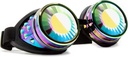 GloFX Polykrome Wormhole Kaleidoskop Goggles - Festival Rave Costume Cosplay Prism EDM 3D Welding Gothic Goggles