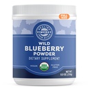 Vimergy Wild Blueberry Powder – Beskytter hjernens helse* - støtter kardiovaskulær funksjon* – Økologisk, vegansk og glutenfri – Vanlig størrelse 250g
