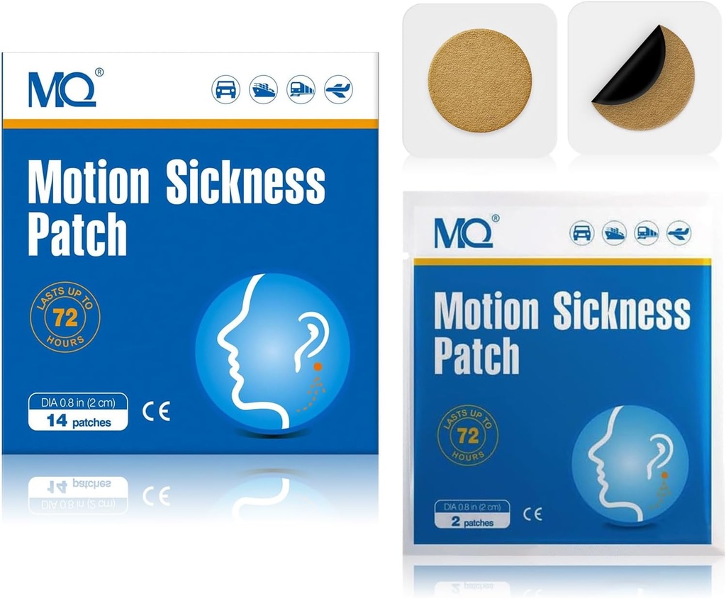 MQ 84ct bevegelsessykhet Patches Ikke Drowsy, sjøsykhet Patches for Cruise reise Essentials, vanntett patch bak øret for bil Airplane Høyde Sykhet, lang siste 72H