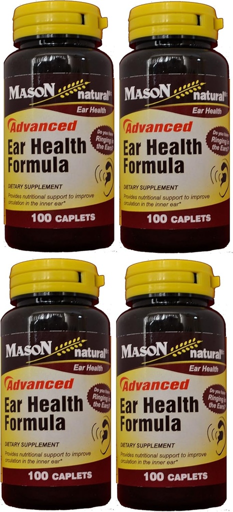 Mason Natural Advance øre Helse Formula Bioflavonoids Plus 100 kapell per flaske pakke med 4 Totalt 400 kapell