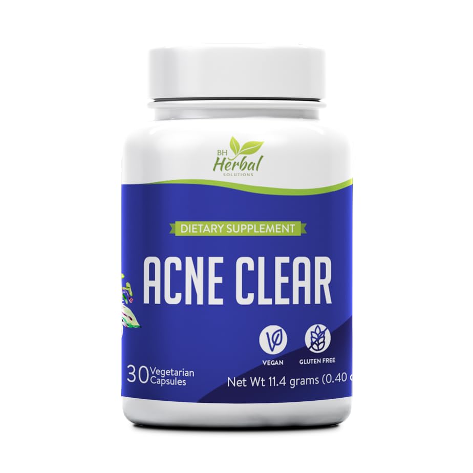 Acne Clear - Acne Piller Klar hud - Acne behandling - Cleanse & Detoxify - Anti-Acne kosttilskudd for menn, kvinner og tenåringer - Hormonal og Cystic Acne Pills - 100% naturlig Herbal Supplement