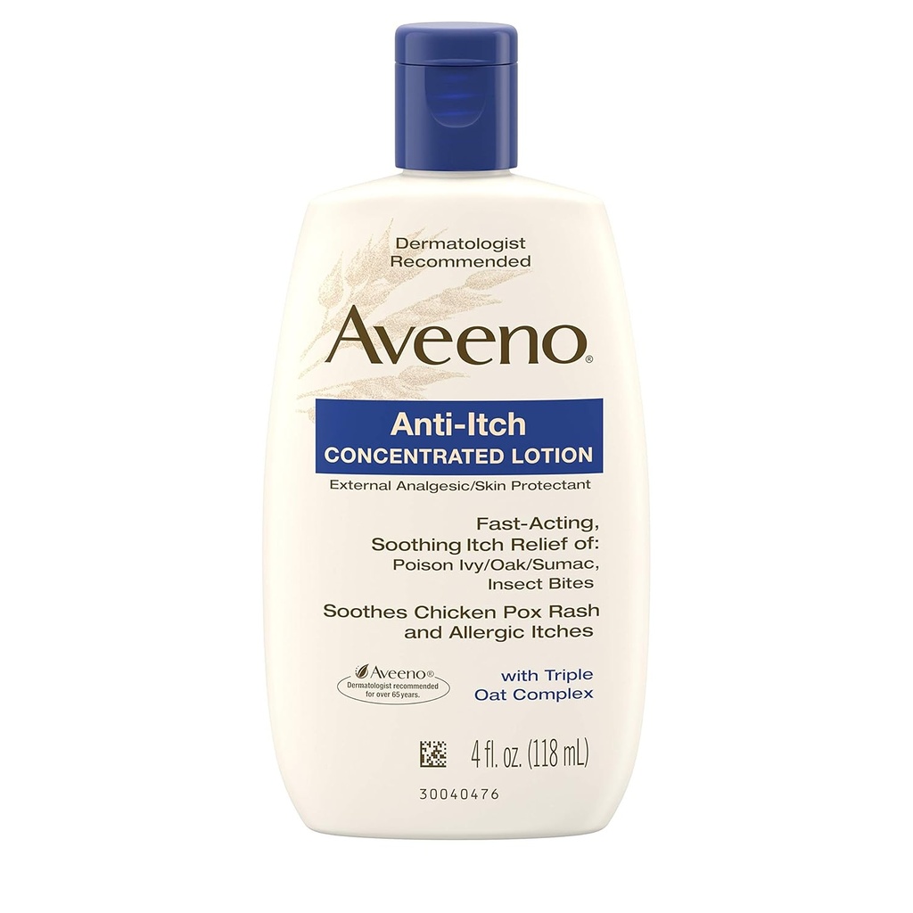 Aveeno Anti-Itch Konsentrert lotion med kalamin og trippel havrekompleks, hudbeskyttende for rask-virkende kløe relief fra Poison Ivy, Insekt Bites, Kylling Pox og allergiske itches, 4 fl oz