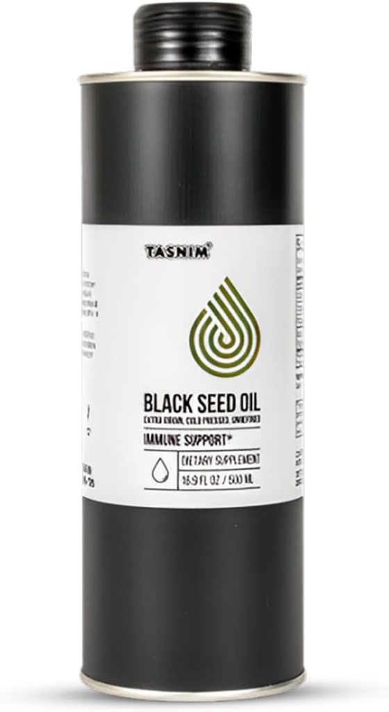 100% etiopisk svartSeed Oil 16,9 Fl Oz - kald presset svart frøolje for immunstøtte, høy styrke 5,7% - 21% thyrmokinon hud, hår og overall helse - uraffinert svart cuminfrøolje - glutenfri