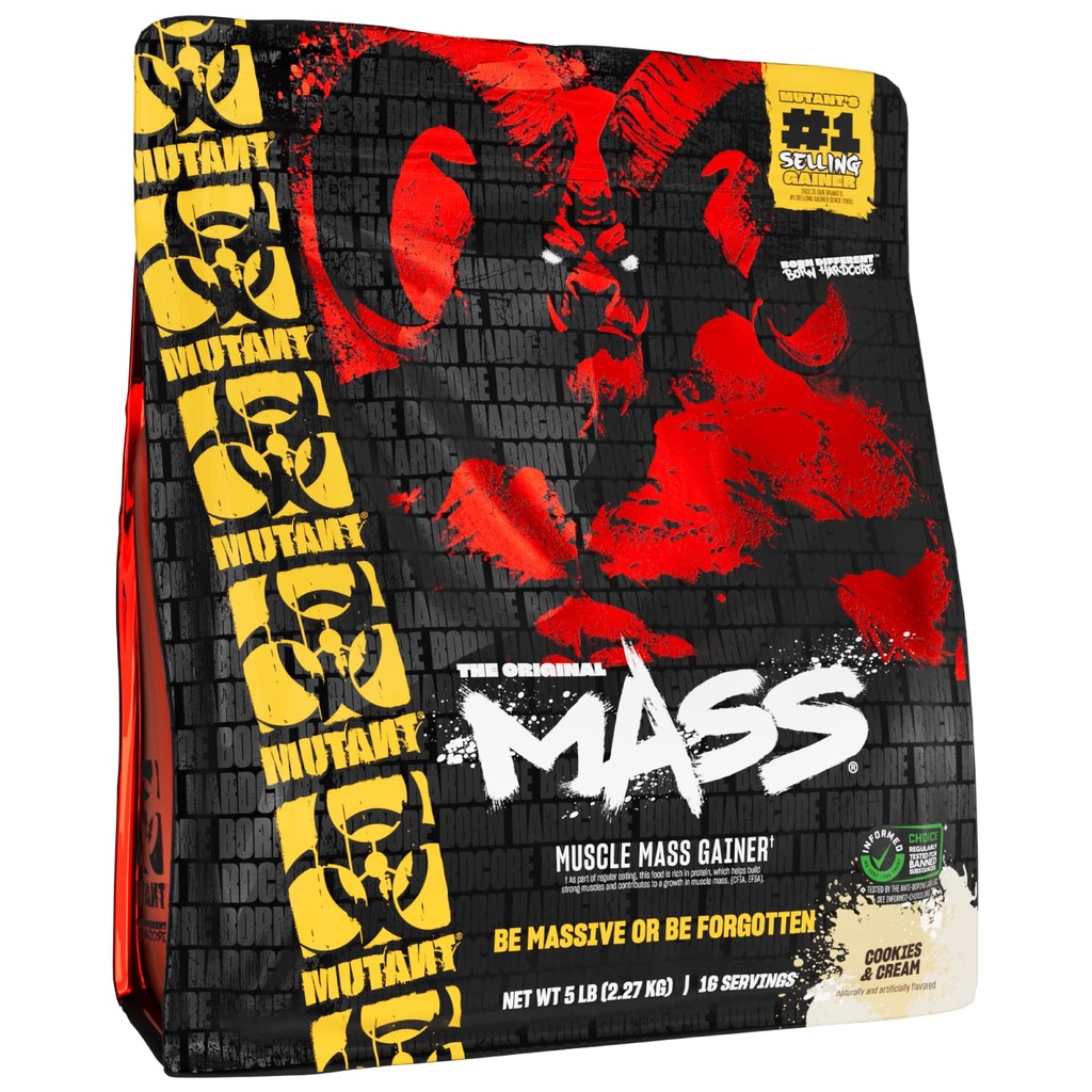 Mutant Mass | Vekt Mass Gainer Protein pulver - høy Calorie Protein pulver for masse gevinst - cookies og krem - 5 pund