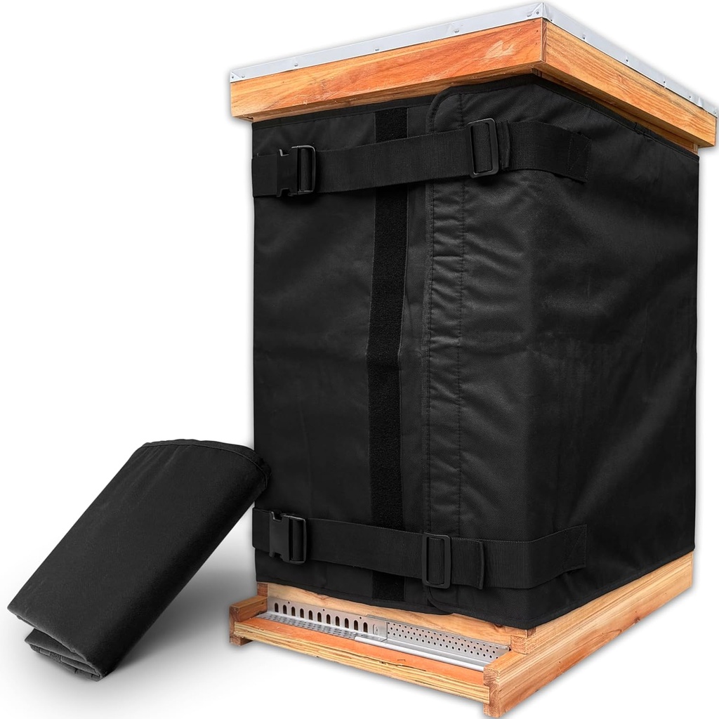 Vinter Bee Hive Wrap for 8 og 10 Frame Hives, Justerbar Beehive Wrap Beekeeping forsyninger, 600D Oxford Isolert Deksel, Vanntett, Vindtett, Lettvekt, Eco-vennlig, Reusable, 75.98" x 23.