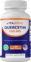Vitamatic Quercetin 500 mg, 120 Vegetariske kapsler (Non-GMO, Glutenfri, Vegansk) - Støtter kardiovaskulær helse