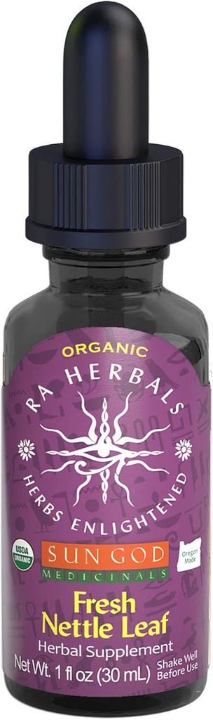 RA Herbals Certified Organic Fresh Nettle Leaf Tinktur | Naturlig Herbal Ekstrakt for velvære | Nourishing og forfriskende blanding | 1 oz
