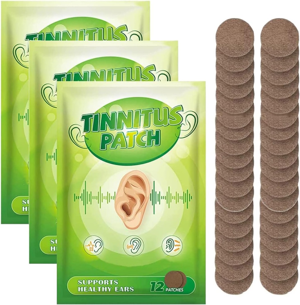36pcs Tinnitus ørelapp, naturlig formel ørelapper, ørepleie