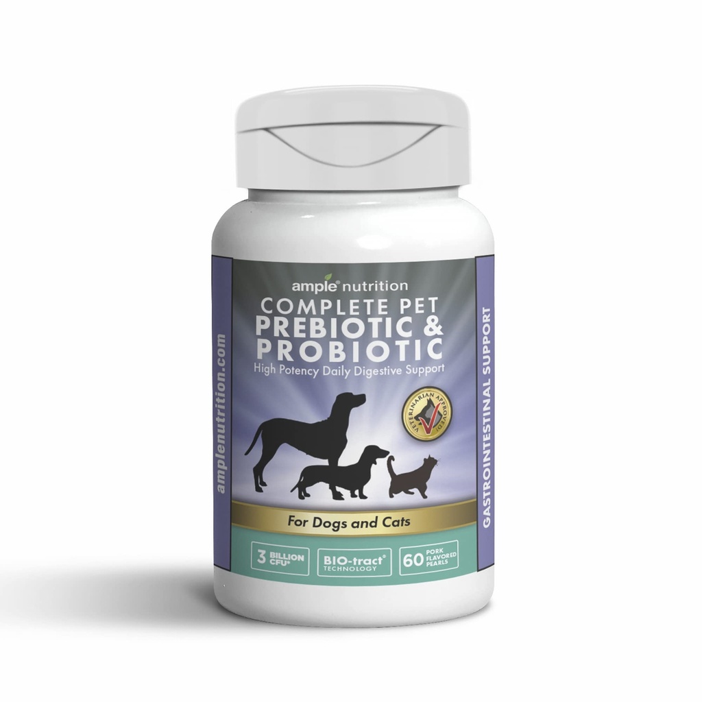 God ernæring Complete Pet Prebiotic + Probiotic for hunder og katter, 60ct Pork Flavored Perler