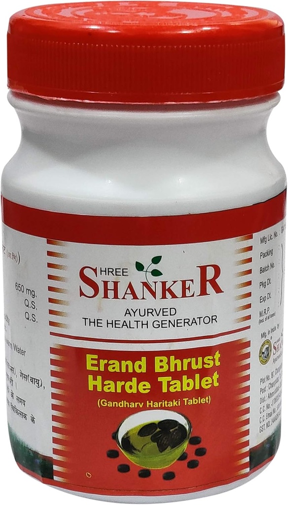 Ayucine Forever Shree Shanker Ayurvedic Pharmacy Erand Bhrust Harde Tablet - 100 tab x Pakke 3