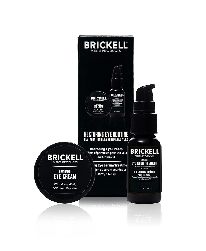 Brickell Menns gjenoppretting Øye Rutine for menn, Øyekrem og serum for menn, naturlig og organisk, usentrert, menns hudpleie gavesett