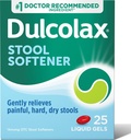 Dulcolax Stool Softener Laxative flytende Gel Kapsler, Gentle Acceleration Relief for Hard, Tørr Stools, Dokusat Natrium 100 mg, 25 Count
