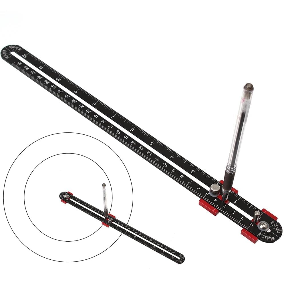300mm trearbeidskompassverktøy, Stor kompass trearbeidssirkel, Carpenter Compass linjal merking Gauge sirkel merkingsverktøy for ingeniør Carpenter (svart)