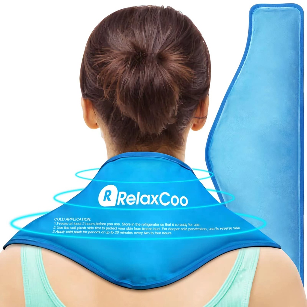 Neck Ice Pack Wrap, Reusable Gel Ice Pack for Neck Skulders, Cold Compress terapi for smertelindring, Skade, Svelging, Bruises, Sprains, Inflammasjon og cervical kirurgi Recovery