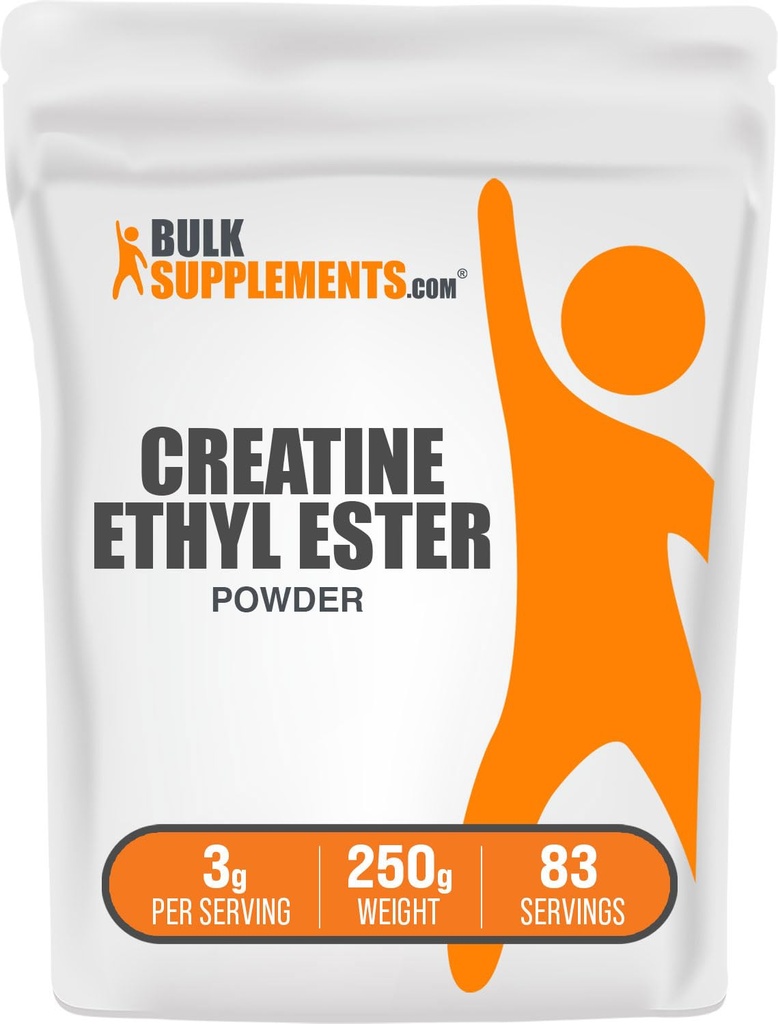 BulkSupplements.com Kreatin Etyl Ester HCl Powder - Kreatin Supplement, Kreatin Etyl Ester Powder - Unflavored & Glutenfri, 3g per servering, 250g (8,8 oz) (Pack of 1)