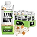 Lean Body Ready-to-Drink, Plantebasert Vegan Vanilla Caramel Protein Shake, 30g Protein, Ingen Kunstig Flavors, Søtstoffer eller farger, Ikke GMO, Glutenfri, Premium Pea & Rice Blend (Pack of 12)