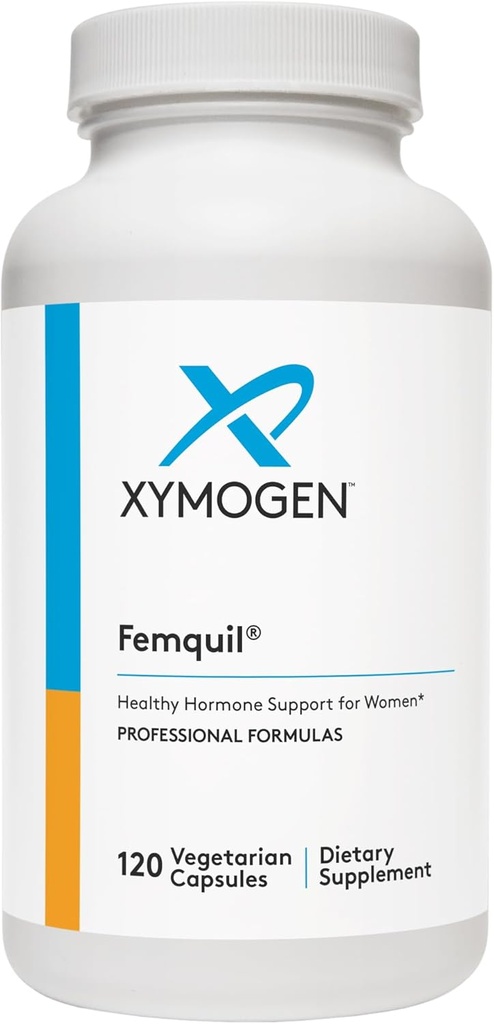 XYMOGEN Femquil - Fremme hormonbalanse for kvinner - Biologisk aktiv metylfolat + Dim Supplement - kan hjelpe Ease Common Menopause & PMS Symptomer - Aid Antioksidant Aktivitet (120 kapsler)