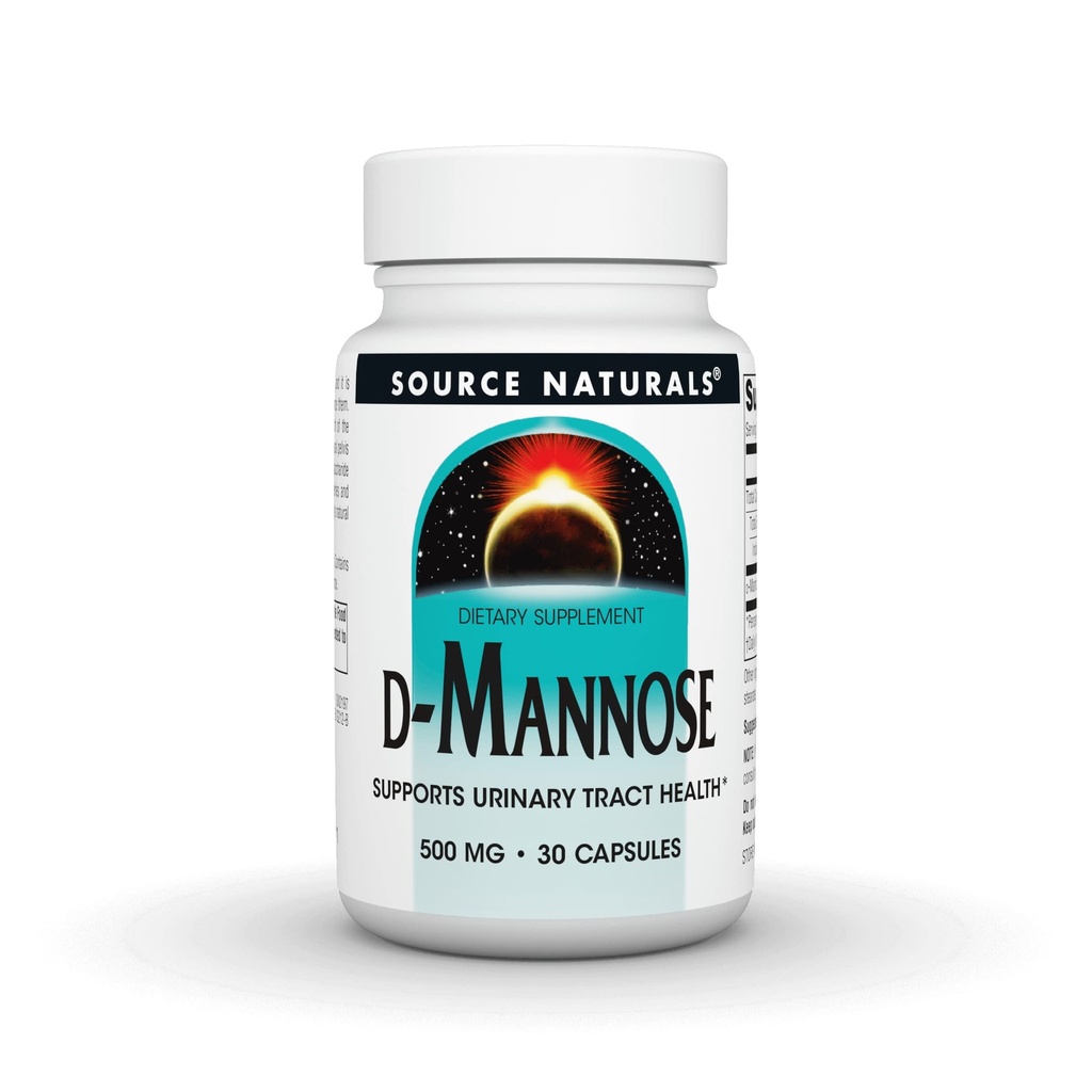 Source Naturals D-Mannose, Potent Urin Tract & Blader Helse Støtte*, 500 mg - 30 kapsler