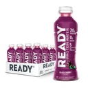 Ready® Protein vann – 20g Whey Protein Isolat, Zero Sukker, lavkalori Sports Drikke for Hydration & Recovery – Elektrolytter, essensielle Aminosyrer – Svart Cherry, 16,9 fl oz flasker (12-Pack)