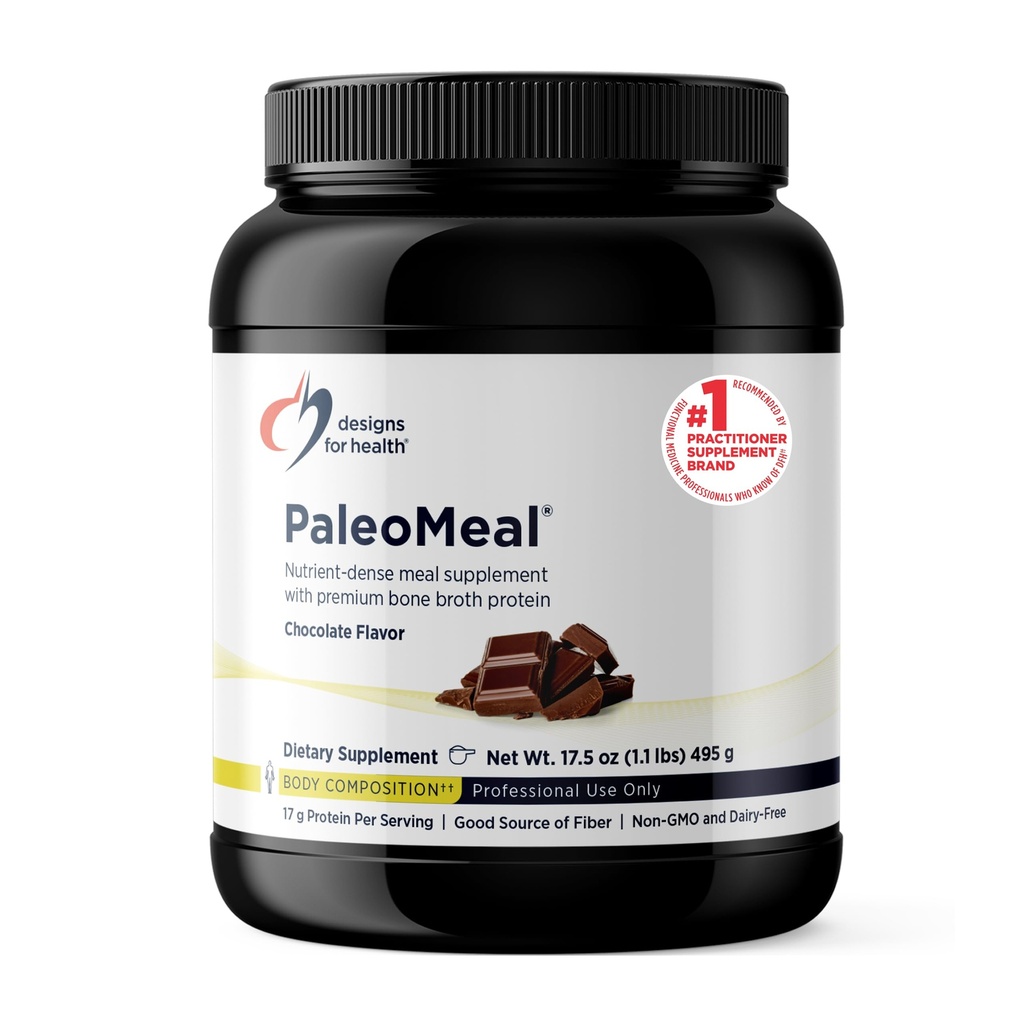 Designs for helse ren paleoMeal - Bone Broth Protein pulver med 17 g protein, måltid erstatning riste kosttilskudd med aktiv folat + Chelated Minerals, sjokolade (15 serveringer / 510g)