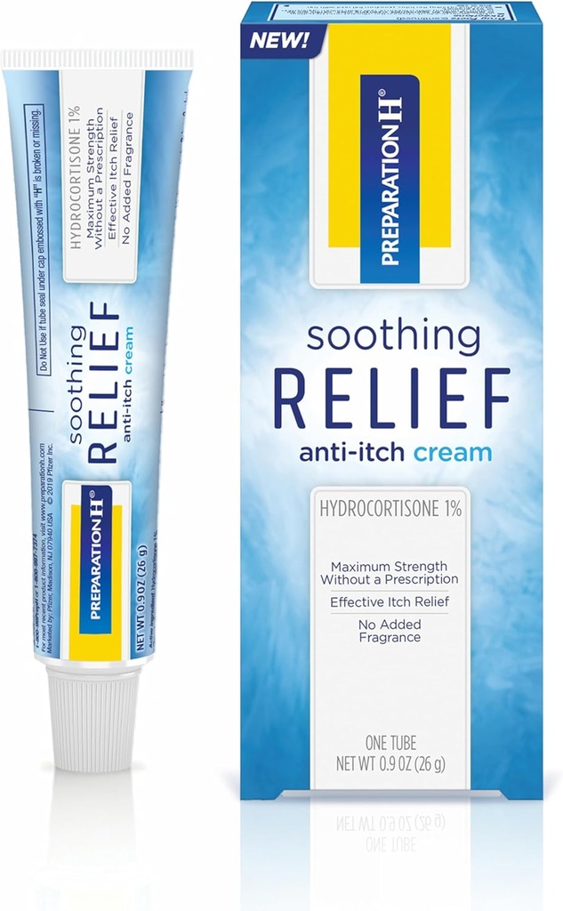 Forberedelse H Soothing Relief Anti-Itch krem, 1% Hydrokortison krem for rumpe Itch Relief - 0,9 Oz Tube
