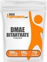 BulkSupplements.com DMAE Bitartrat pulver - Dimetylaminoetanol Bitartrat, DMAE Supplement - Uslavored & Glutenfri, 350 mg per servering, 250g (8,8 oz) (Pack of 1)