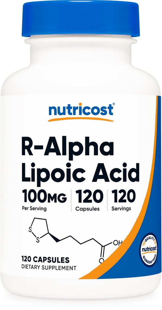 Nutricost R-Alpha Lipoic Acid 100 mg, 120 kapsler - Veggie Capsules, ikke-GMO, Glutenfri