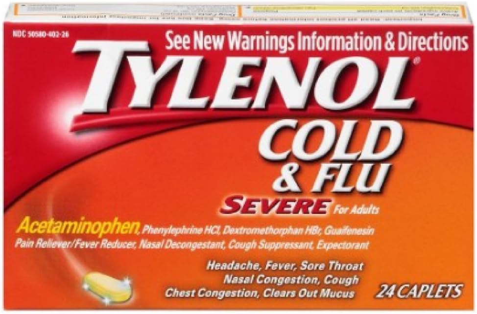 Tylenol kaldt og influensa sever størrelse 24ct Tylenol kaldt & influensa sever 24ct