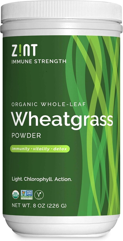 Zint Wheatgrass pulver, organisk (8 oz): Kraftig immunstøtte Supplement, Hele Leaf Antioksidant Klorofyll Kilde for Detox, Immunitet Booster
