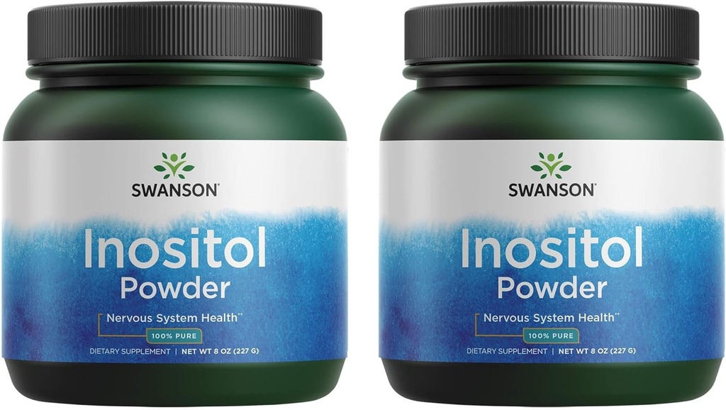 Swanson 100% ren inositol pulver - naturlig kosttilskudd fremme fokus og avslapping - Nerve & Cellular Support - (8oz) 2 Pack