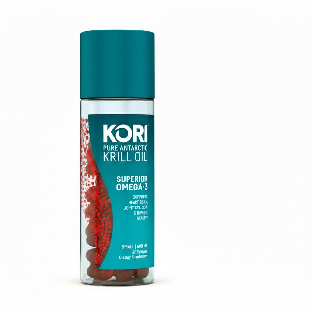 Kori krill olje Omega 3 Superior Absorpsjon Olje Supplement, EPA & DHA, 600 mg, 60 Softgels