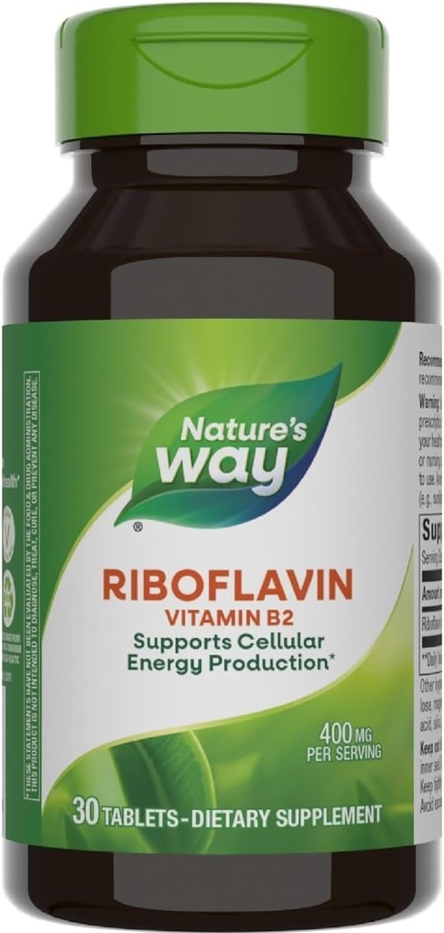 Naturens måte Riboflavin vitamin B2, 400 mg per porsjon, pakke på 3