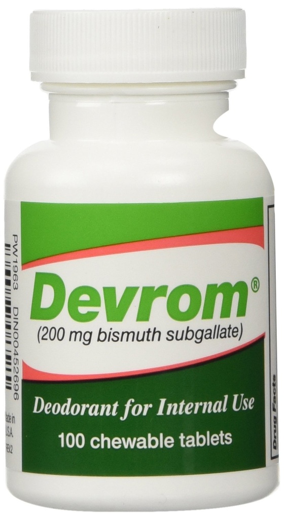 DEVROM tabletter (intern Deoderant)200MG 100chewable tabletter