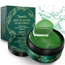 Lenkende under øyemasker med kollagen, grønn teøyelapper for mørke sirkler og puffiness, Hydrating, anti-virvel, 60 stk