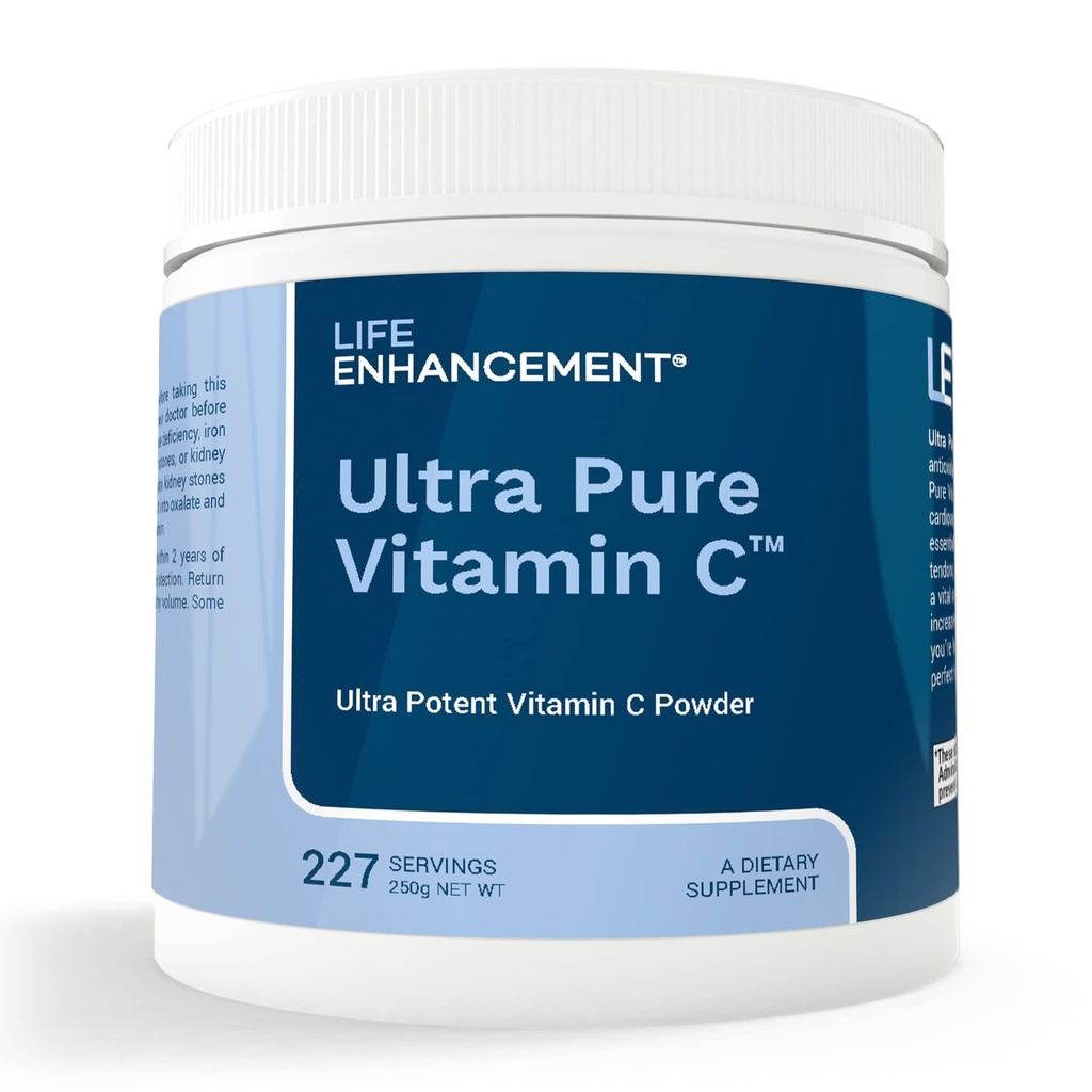 Livsforbedring Ultra ren vitamin C pulver - 1,100 mg askorbinsyre vitamin C Supplement - 227 serveringer