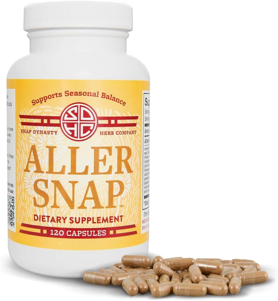 Snap Dynasty Aller Snap - 120ct Capsules, Pakke med 1 - Plante Basert sesongstøtte for sunn histaminrespons, Histamin støtte Supplement, Ingen kontraindikasjoner