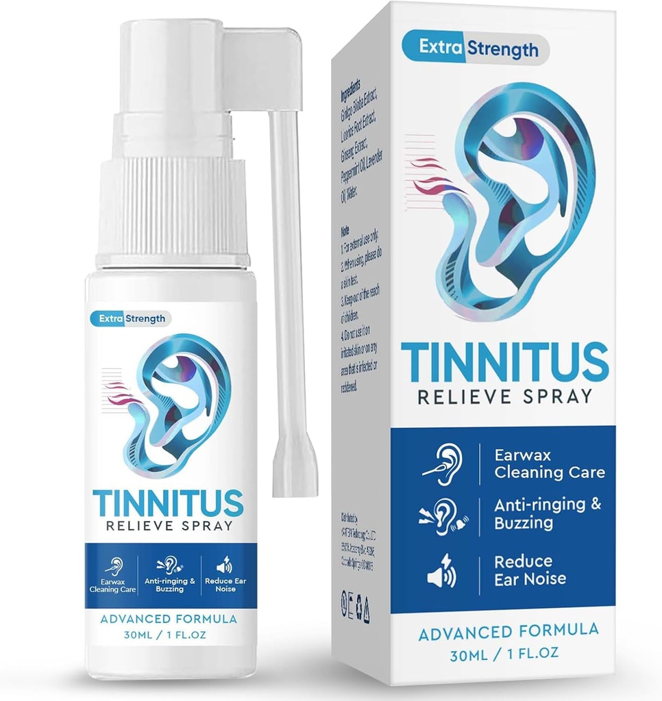TUHIMO Tinnitus Relief for ringing øre, Tinnitus Relief øredråper, Reduser ørestøy og forbedre hørsel,30ml