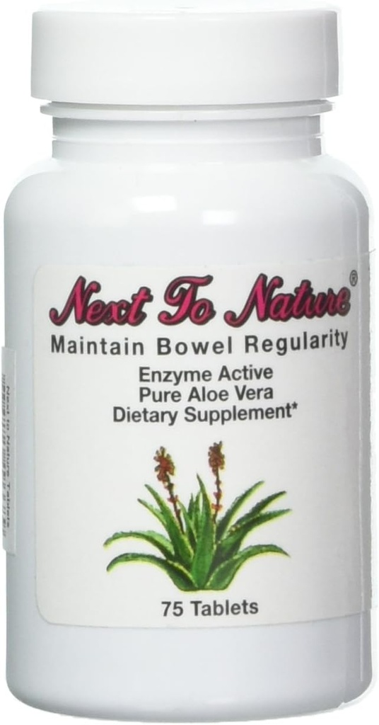 Ved siden av naturen tabletter: Herbal hjelp til regelmessighet, ren Aloe Vera kosttilskudd, 75 tabletter