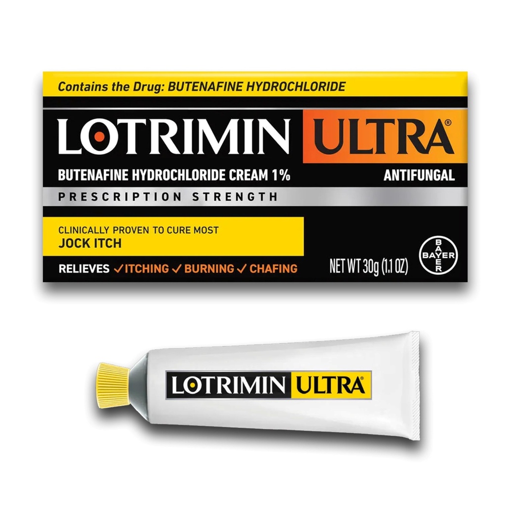 Lotrimin Ultra Antifungal Jock Itch Krem med Butenafine Hydrochloride, Jock Itch Behandling for menn, kvinner og barn over 12 år, 1.1 oz Tube