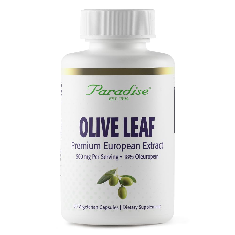 Paradise urter Olive Leaf Extract fra Spansk Andalusisk Olive Trees, Super Potent, Ultra ren, Ikke-GMO, Vegan, Glutenfri, 60 Vegetariske kapsler
