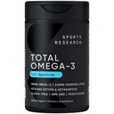 Sports Research® Total Omega-3 Fish Oil 2200mg - laget av Antarktis krill w/Astaxanthin, Wild Sockeye Salmon & Alaska Pollock - 960mg EPA & DHA - 120 Softgels