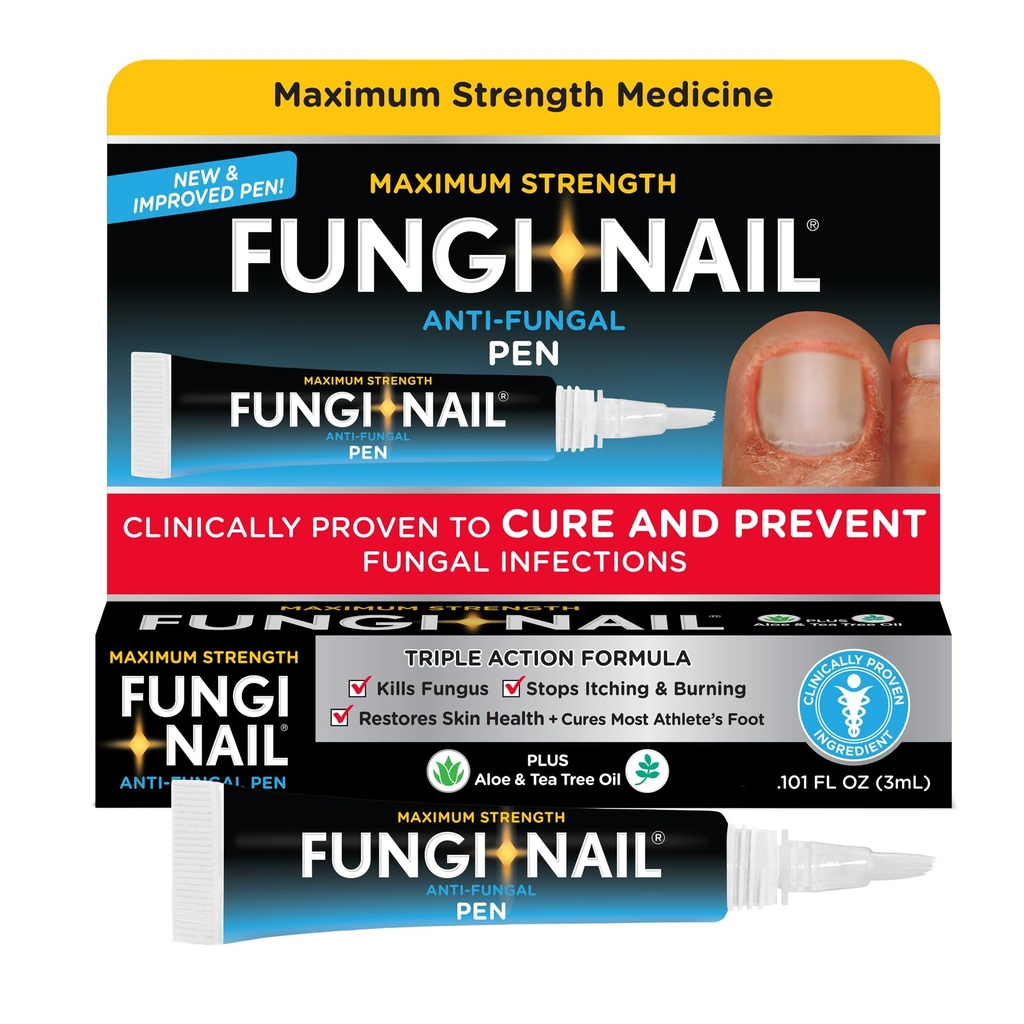 Fungi-Nail Pen Applikator Anti-Fungal løsning, dreper Fungus som kan føre til Nail & Atletes fot med Tolnafte & klinisk bevise å kurere og forhindre soppinfeksjoner, 0,101 Fl Oz (pakke med 1)