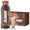 RAW Ready-to-Drink Protein Shake, sjokolade - Protein Drinks med Grass-Fed Whey Protein Isolate for post-Workout - Null-Sugar & Glutenfri Måltid Erstatning Drikk & Frokost Shake, 12 Fl Oz
