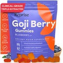 Reprise Goji Berry Superfood Gummies - All-Naturlig Antioksidant, Digestion, 240 mg Full-Potens, Lav-Sugar, Vegansk, 45 Blåbær Flavored Gummies