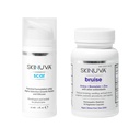 Skinuva® Scar (1 oz) & Bruise (14 kapsler) - Avansert silikonkrem Formulert med vekstfaktorer og Homeopatisk Bruise Remedy Formulert med Arnica, Bromelain & Sink